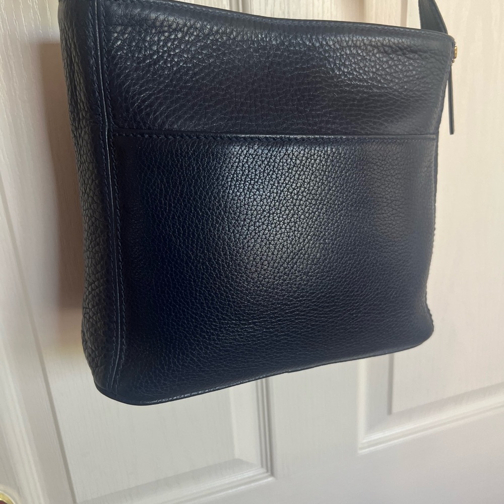 COACH Vintage Sonoma Pocket Zip Crossbody Bag in Navy Blue Pebbled Leather - Picture 5 of 11